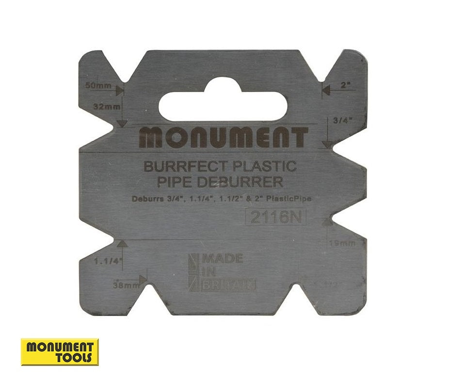 MONUMENT Burrfect Plastic Pipe Deburrer ¾", 1¼", 1½" and 2" 2116N MON2116
