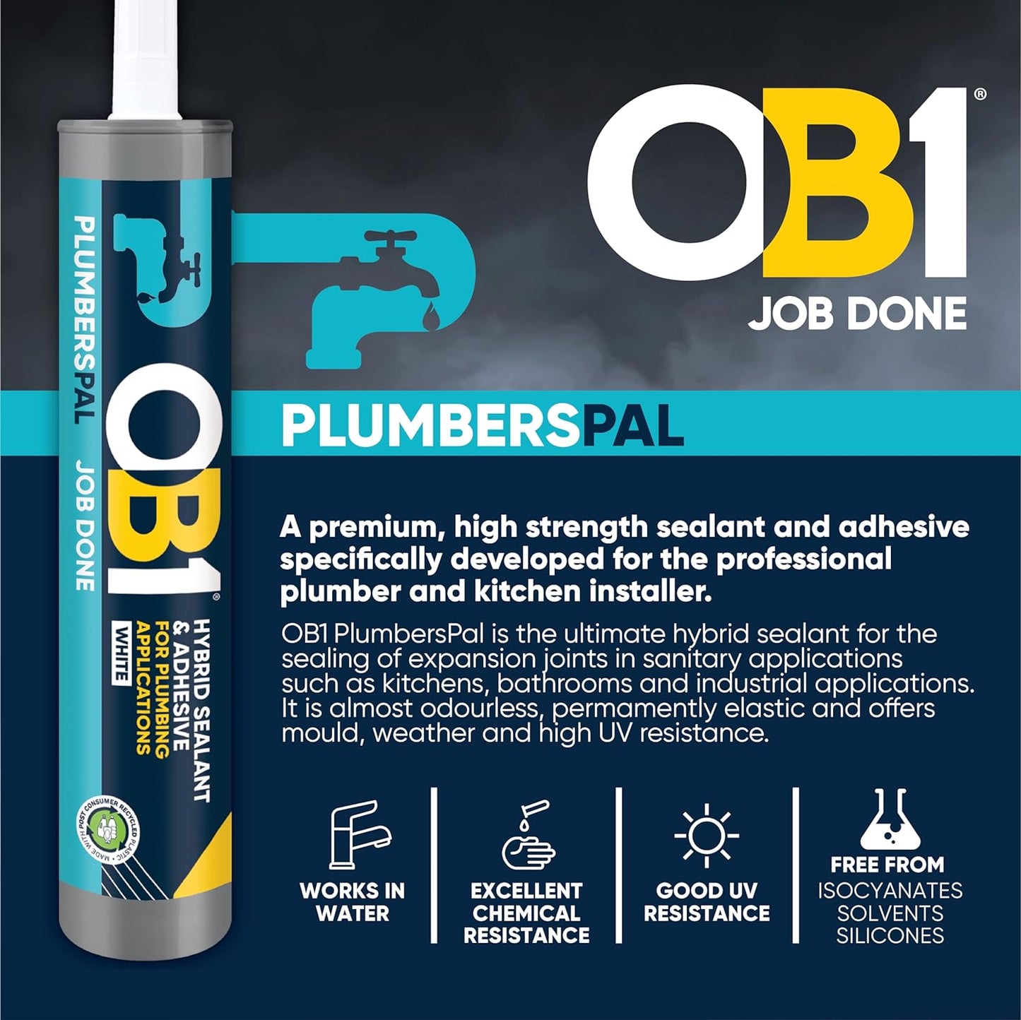 OB1® PLUMBERSPAL Hybrid Sanitary Sealant & Adhesive