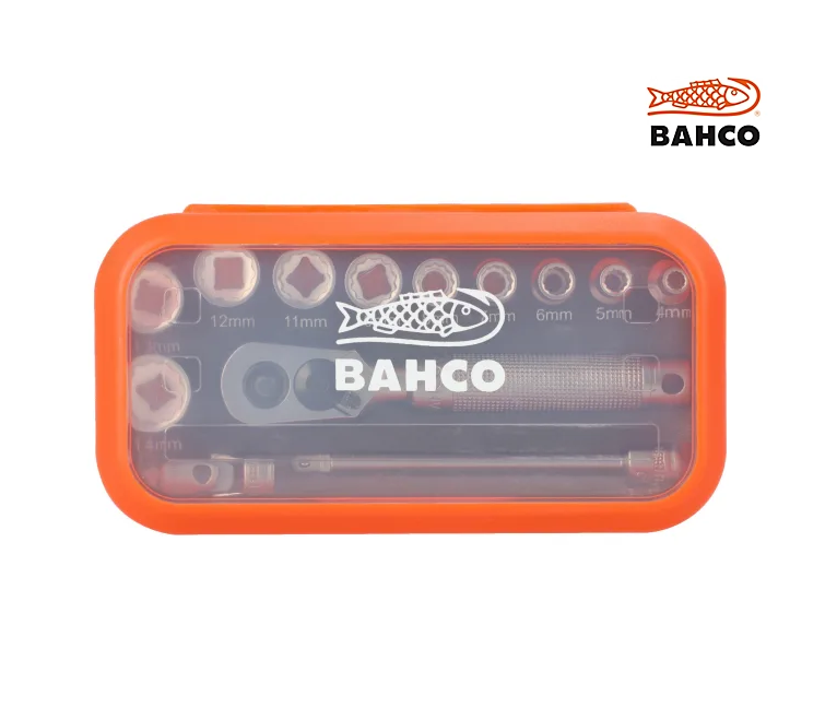 BAHCO 1/4in Drive Socket Set, 13 Piece SBS13MC10.5