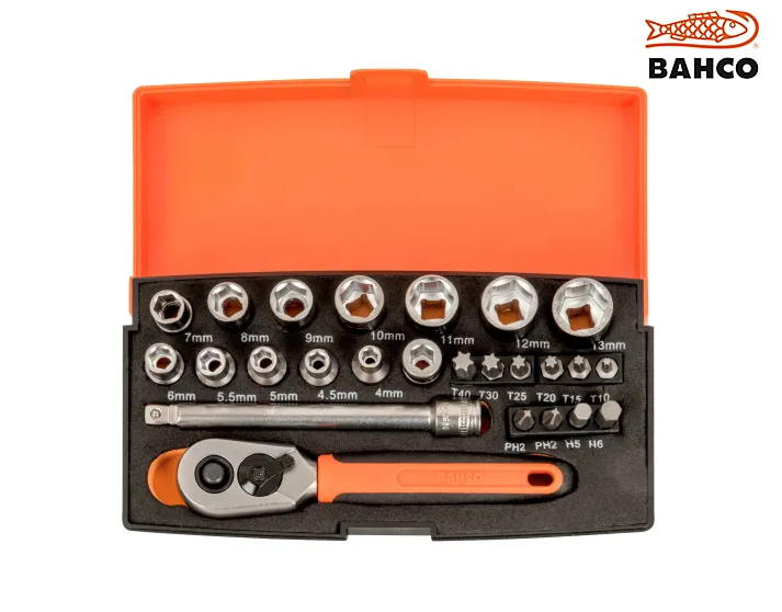 Bahco SL25 1/4" Drive Socket Set 25 Pcs
