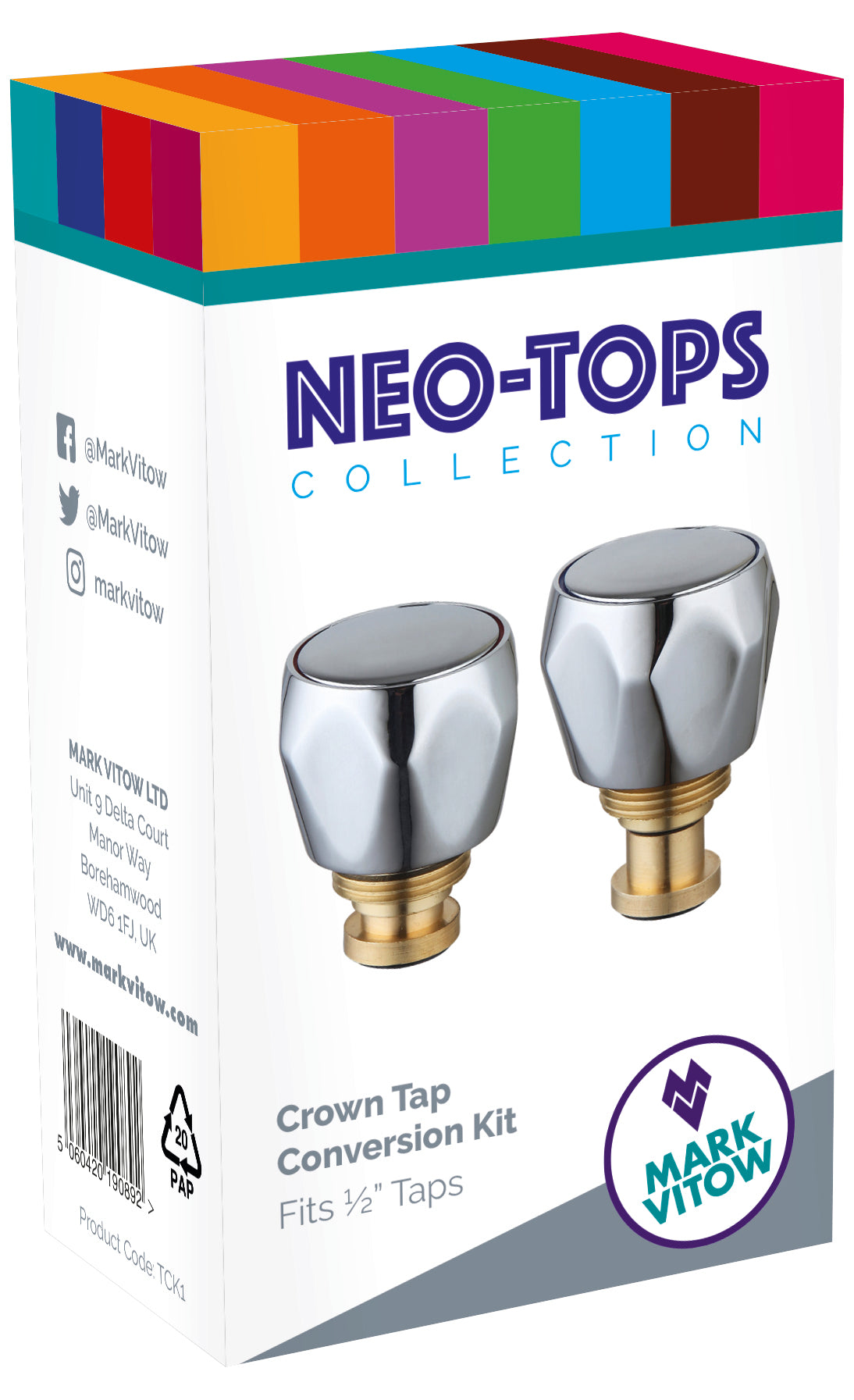 NEO TOPS 1/2" Crown Head Chrome Plated Tap Conversion Revivers Kit