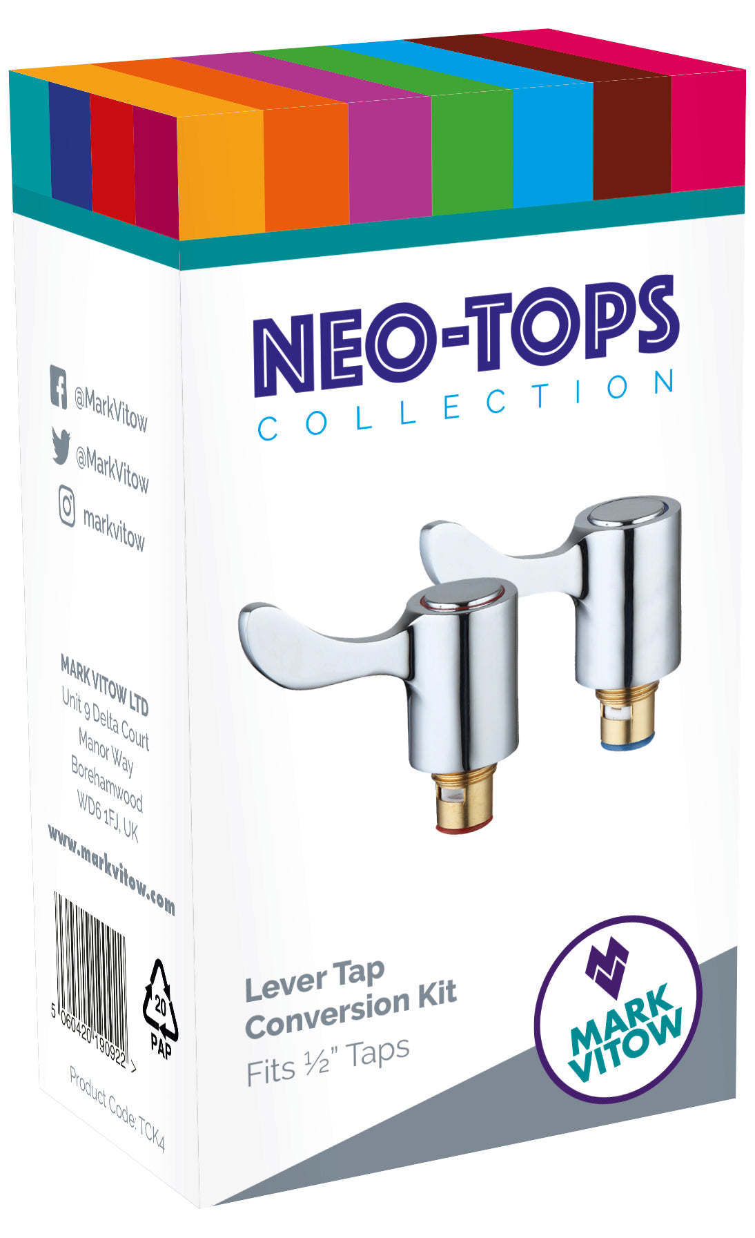 NEO TOPS 1/2" Lever Head Chrome Plated Tap Conversion Revivers Kit