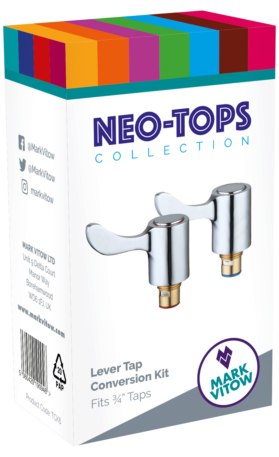 NEO TOPS 3/4" Lever Head Chrome Plated Tap Conversion Revivers Kit