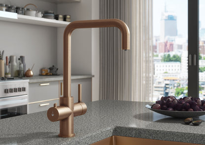 TapCo. 3-in-1 Instant Boiling Water Kitchen Tap Brushed Copper