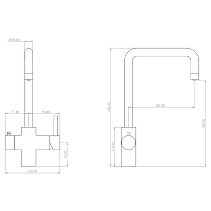 TapCo. 3-in-1 Instant Boiling Water Kitchen Tap Brushed Copper