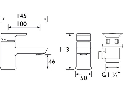 Bristan Cobalt Basin Mixer with Clicker Waste