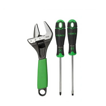 BAHCO 9029 Phosphate Green ERGO™ Adjustable Wrench 170mm + 2 Free Screwdrivers