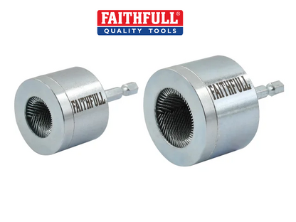 Faithfull External Copper Pipe Cleaning Tool 15mm & 22mm For Drill