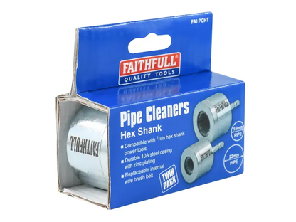 Faithfull External Copper Pipe Cleaning Tool 15mm & 22mm For Drill