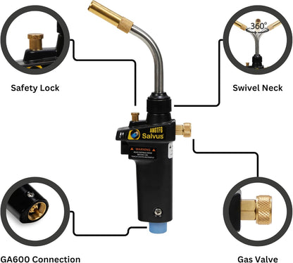 Salvus Turbo Torch Mapp Gas Propane Plumbing Blow Torch